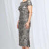 Jazz Sequin Midi Dress Polished Shimmer with Effortless Comfort in Gunmetal Mother of the Bride Dress