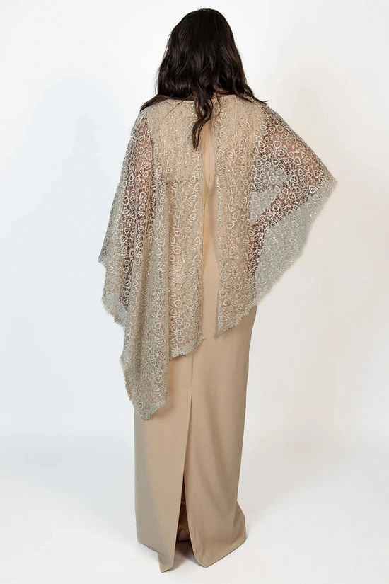 June Dress Soft Sparkle in a Fluid Silhouette in Champagne Mother of the Groom Dress