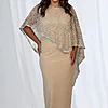 June Dress Soft Sparkle in a Fluid Silhouette in Champagne Mother of the Groom Dress