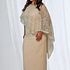 June Dress Soft Sparkle in a Fluid Silhouette in Champagne Mother of the Groom Dress