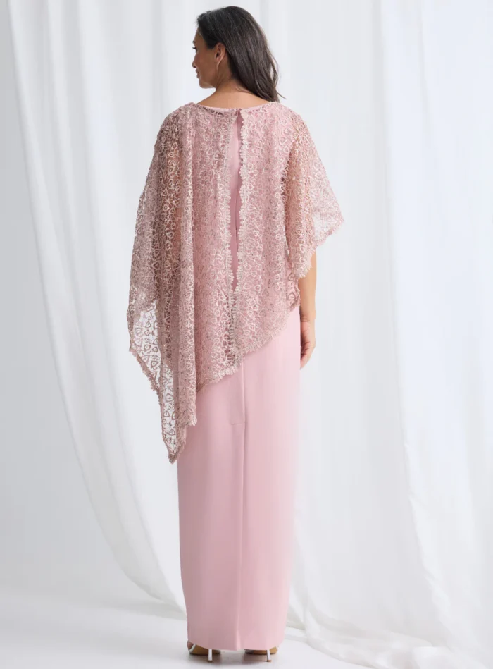 June Dress Soft Sparkle in a Fluid Silhouette in Blush Mother of the Groom Dress