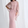 June Dress Soft Sparkle in a Fluid Silhouette in Blush Mother of the Groom Dress