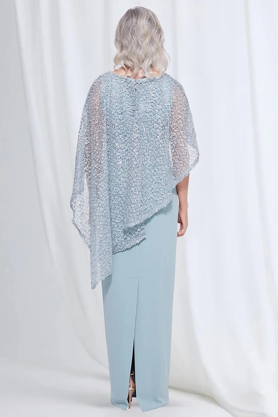 June Dress Soft Sparkle in a Fluid Silhouette in Light Blue Mother of the Groom Dress