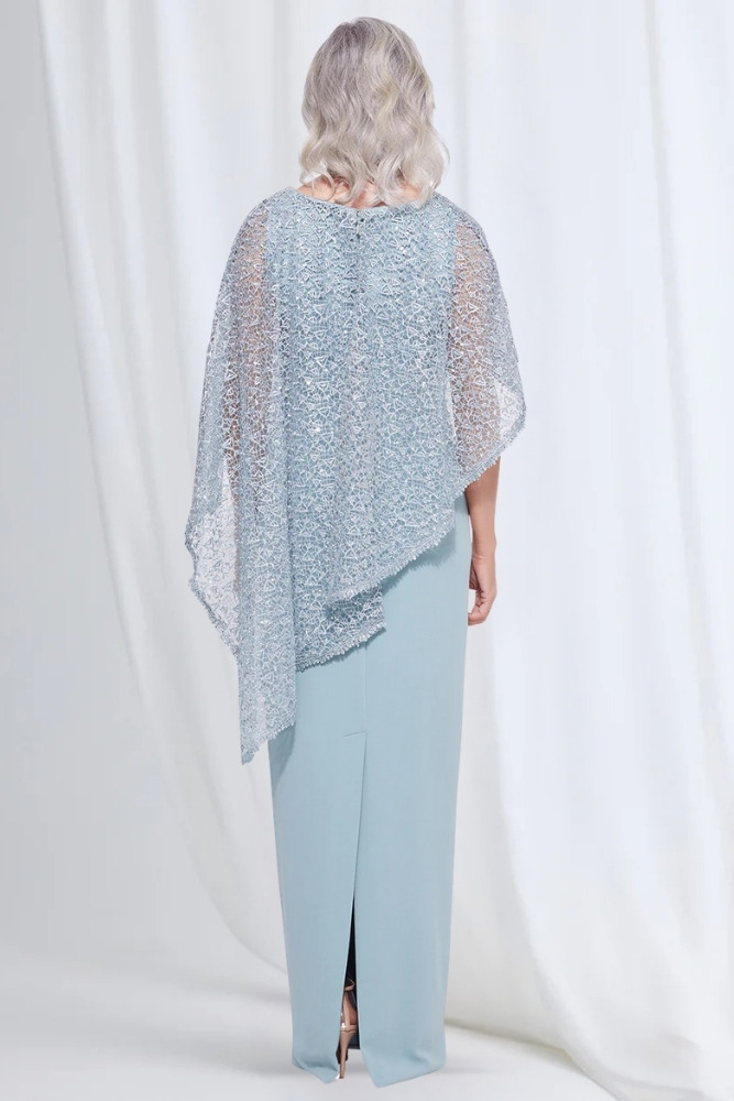 June Dress Soft Sparkle in a Fluid Silhouette in Light Blue Mother of the Groom Dress