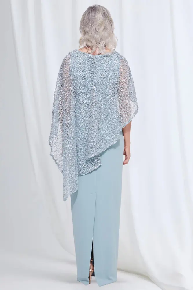 June Dress Soft Sparkle in a Fluid Silhouette in Light Blue Mother of the Groom Dress