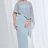 June Dress Soft Sparkle in a Fluid Silhouette in Light Blue Mother of the Groom Dress
