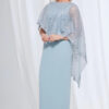 June Dress Soft Sparkle in a Fluid Silhouette in Light Blue Mother of the Groom Dress