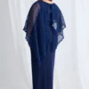 June Dress Soft Sparkle in a Fluid Silhouette in Navy Mother of the Groom Dress