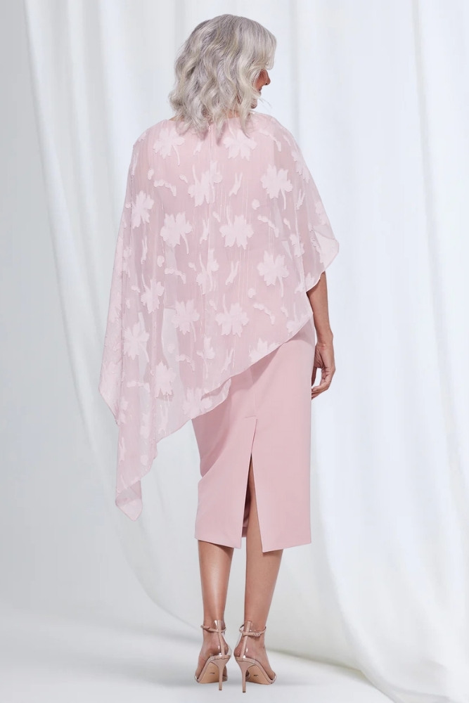Lorelei Midi Layered Texture with Metallic Detail in Blush Mother of the Bride Dress