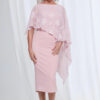 Lorelei Midi Layered Texture with Metallic Detail in Blush Mother of the Bride Dress
