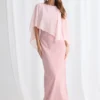 Mannie Dress Textured Elegant Dress in Blush Mother of the Bride Dress