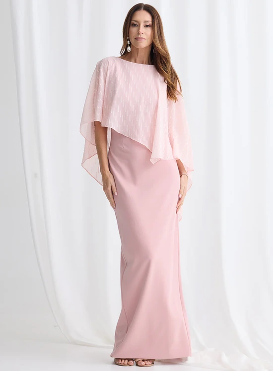 Mannie Dress Textured Elegant Dress in Blush Mother of the Bride Dress