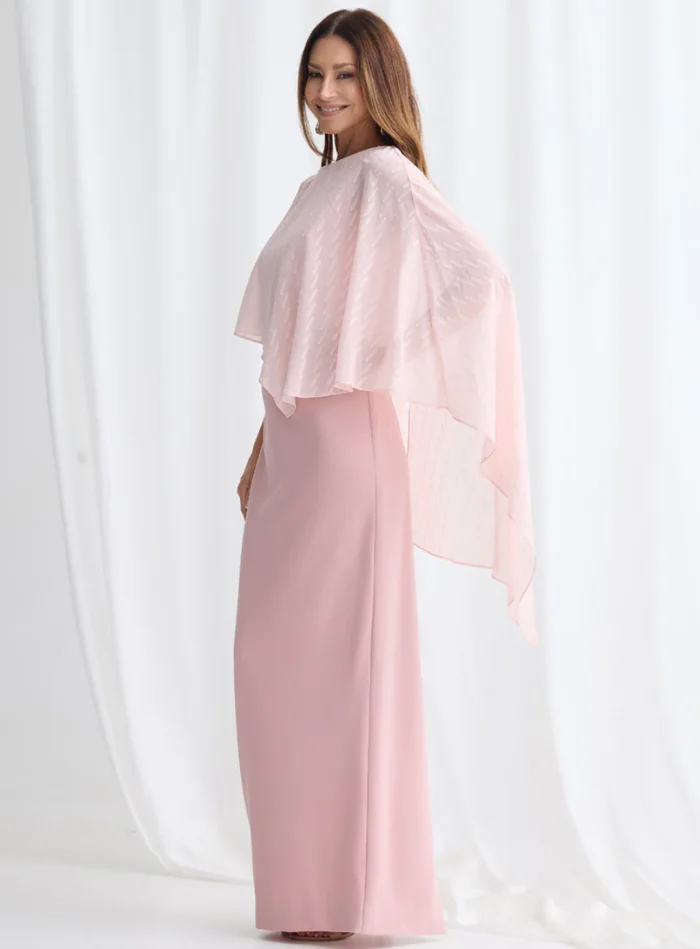 Mannie Dress Textured Elegant Dress in Blush Mother of the Bride Dress