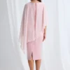 Mannie Midi Dress with Metallic Shine in Blush Mother of the Groom Dress