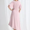 Martha Hem Dress Soft Drape with Modern Ease in Blush Mother of the Bride Dress