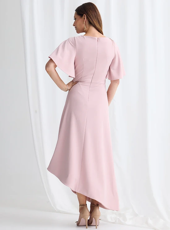 Martha Hem Dress Soft Drape with Modern Ease in Blush Mother of the Bride Dress