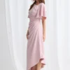 Martha Hem Dress Soft Drape with Modern Ease in Blush Mother of the Bride Dress