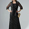 Black Organza Wrap Jacket With Short Sleeves by Adrianna Papell