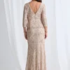Roxy Refined Gown Sequins with Effortless Comfort in Champagne Mother of the Groom Dress