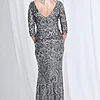 Roxy Refined Gown Sequins with Effortless Comfort in Gunmetal Mother of the Groom Dress