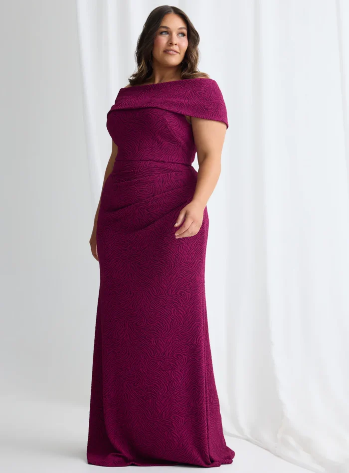 Shari Gown Timeless Lines with Softly Structured Detail in Magenta Mother of the Bride Dress