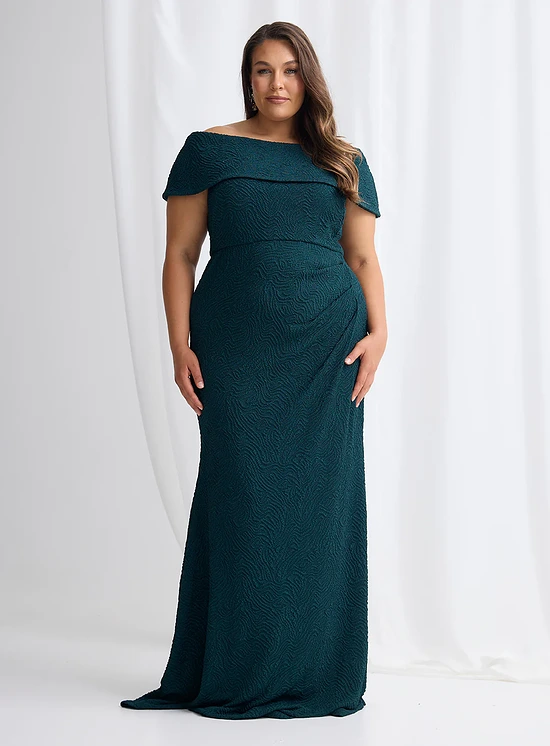 Shari Gown Timeless Lines with Softly Structured Detail in Teal Mother of the Bride Dress