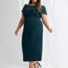 Shari Midi Refined Elegant Cocktail in Teal Mother of the Groom Dress