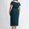 Shari Midi Refined Elegant Cocktail in Teal Mother of the Groom Dress