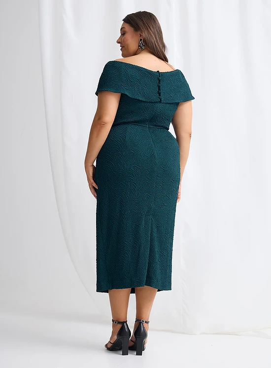 Shari Midi Refined Elegant Cocktail in Teal Mother of the Groom Dress