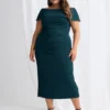 Shari Midi Refined Elegant Cocktail in Teal Mother of the Groom Dress