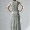 Sleeveless Blouson Mermaid Aqua Gown With Jasmine Beading by Adrianna Papell
