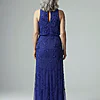 Sleeveless Blouson Mermaid Dark Blue Gown With Jasmine Beading by Adrianna Papell