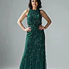 Sleeveless Blouson Mermaid Emerald Gown With Jasmine Beading by Adrianna Papell
