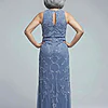 Sleeveless Blouson Mermaid French Blue Gown With Jasmine Beading by Adrianna Papell