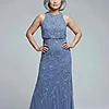 Sleeveless Blouson Mermaid French Blue Gown With Jasmine Beading by Adrianna Papell