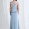 Tania Peplum Gown Beaded Elegance with Soft Structure in Pale Blue Mother of the Bride Dress