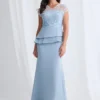Tania Peplum Gown Beaded Elegance with Soft Structure in Pale Blue Mother of the Bride Dress