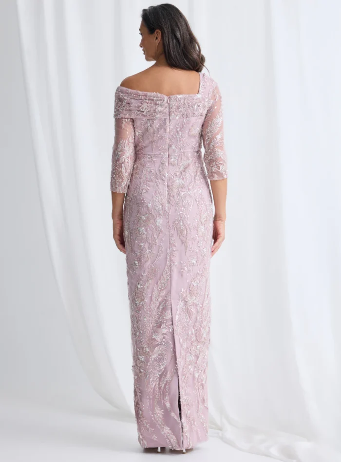 Terrianne Beaded Refined Dress in Blulsh Mother of the Groom Dress