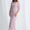 Terrianne Beaded Refined Dress in Blulsh Mother of the Groom Dress