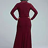 Tuxedo Mermaid Burgundy Gown With Long Sleeves by Adrianna Papell