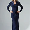 Tuxedo Mermaid Midnight Gown With Long Sleeves by Adrianna Papell