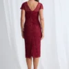 Vena Midi Sequined Lace in Wine Mother of the Groom Dress