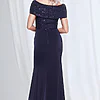 Veronica Beaded Off Shoulder Gown in Navy Mother of the Groom Dress