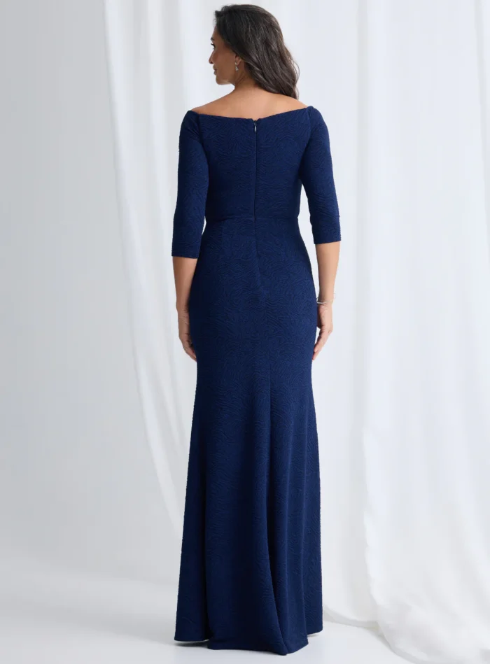 Vianne Sleeved Gown Classic Glamour with Modern Balance in Navy Mother of the Bride Dress