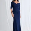Vianne Sleeved Gown Classic Glamour with Modern Balance in Navy Mother of the Bride Dress