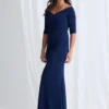 Vianne Sleeved Gown Classic Glamour with Modern Balance in Navy Mother of the Bride Dress