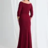 Vianne Sleeved Gown Classic Glamour with Modern Balance in Wine Mother of the Bride Dress