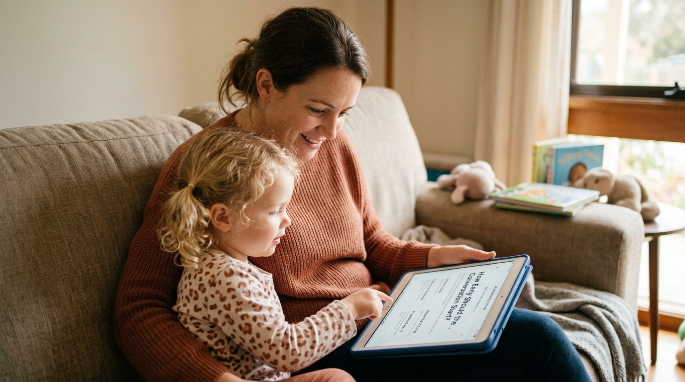 Mid-article supporting image: person interacting with or selecting How Early Should the, warm authentic moment — for mot