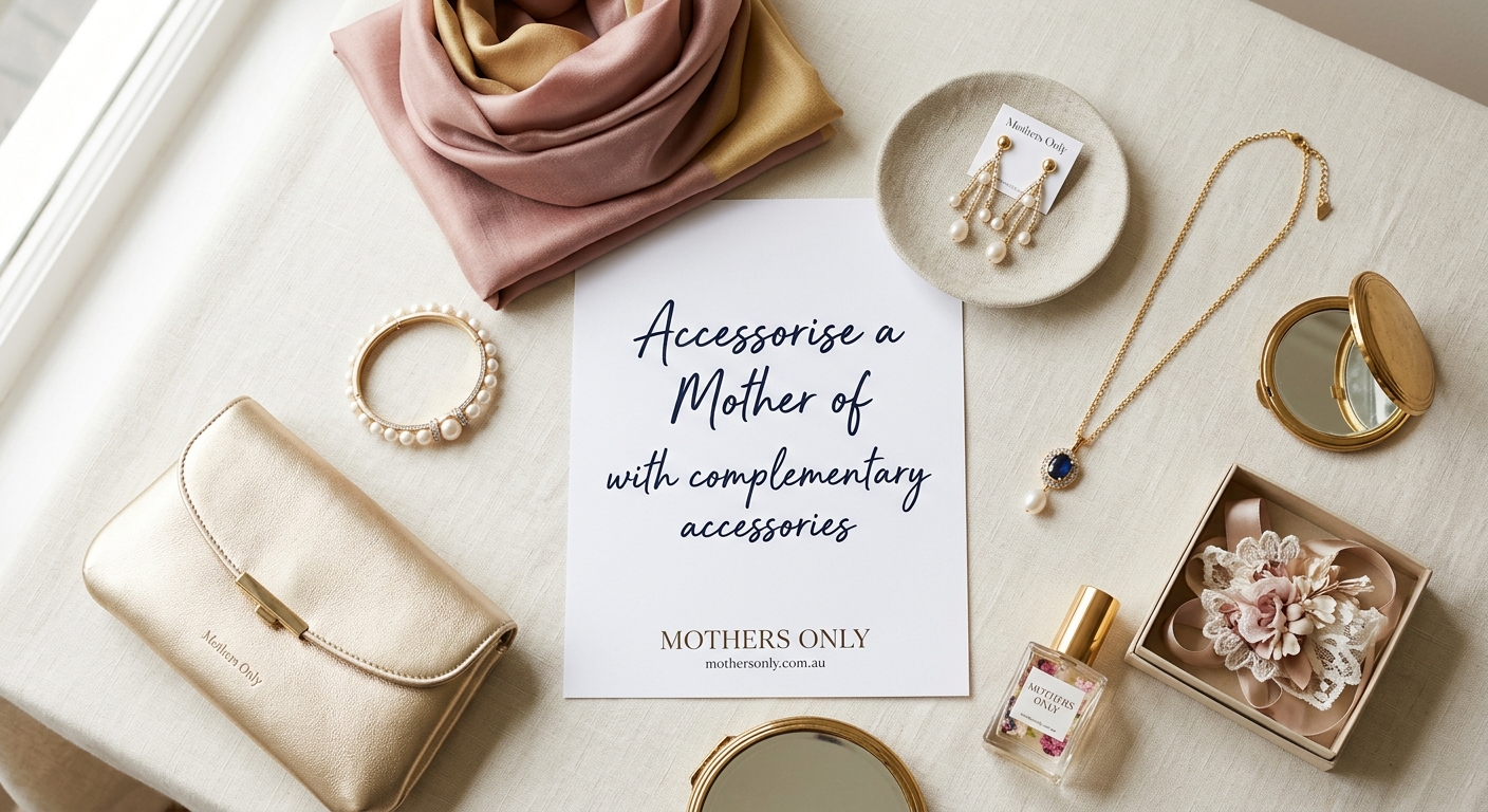 Detail close-up or styled flat-lay of Accessorise a Mother of with complementary accessories on a clean surface — for mo
