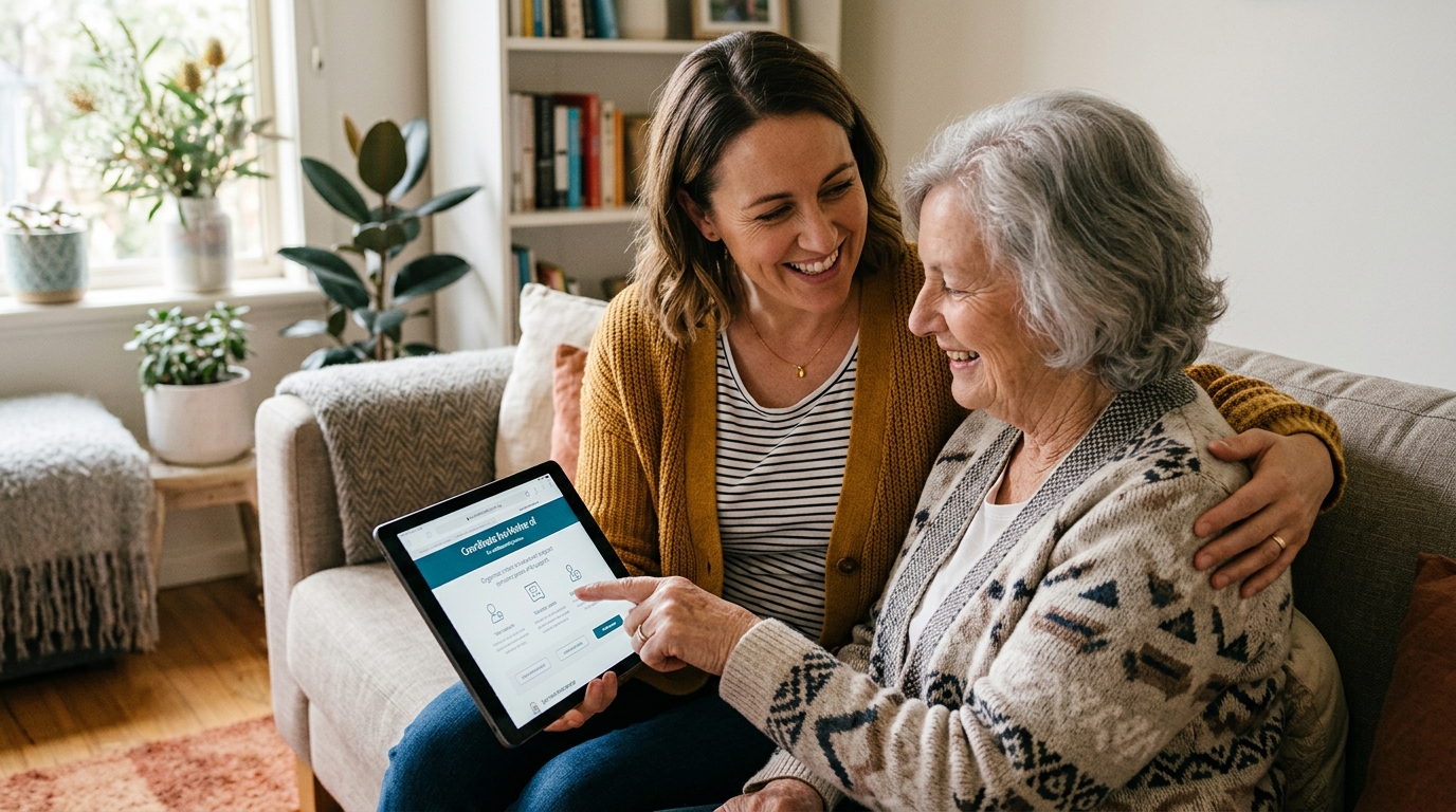 Mid-article supporting image: person interacting with or selecting Coordinate the Mother of, warm authentic moment — for